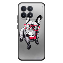 Чехол (ТПУ) Милые собачки для Xiaomi Poco F8 Pro (Бульдог в очках)