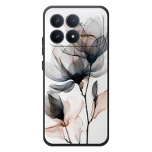 Чохол з квітковим принтом на Шіаомі Поко Ф8 Про (Квіти на білому)