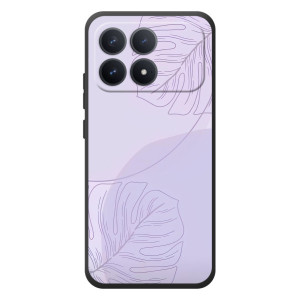 Чехол цветочный дизайн для Xiaomi Poco F8 Pro (Монстера фиолетовая)
