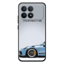 Чехол с авто Порше для Xiaomi Poco F8 Pro – Голубой Порше