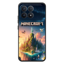 Чехол с картинками Майнкрафт для Xiaomi Poco F8 Про – Лого Майнкрафт