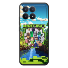 Чехол с картинками Майнкрафт для Xiaomi Poco F8 Про – Майнкрафт фон