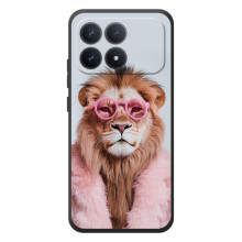 Чохол з принтом стильні тварини для Шіаомі Поко Ф8 Про (Лев в окулярах)