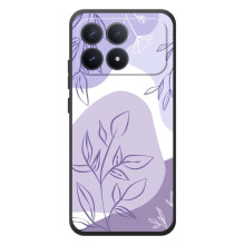 Силиконовый чехол с принтом в цветах на Xiaomi Poco F8 Pro – Фиолетовый дизайн