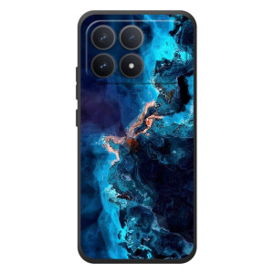 Чехлы с тематикой "Мрамор" на XiaoMi Poco F8 Pro (Синий мрамор)