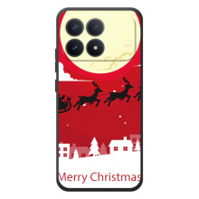 Різдвяні Чохли для Xiaomi Poco F8 Pro (VPrint) (Санта з оленями)