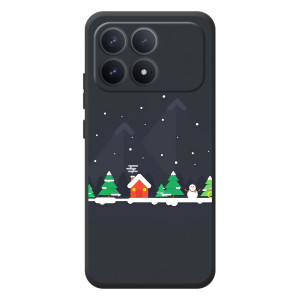 Силиконовый бампер на рождество для Xiaomi Poco F8 Pro (Город зимний)