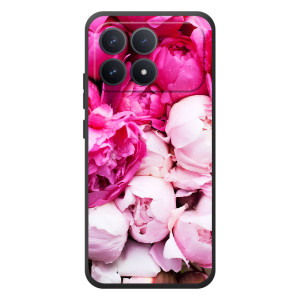 Силиконовый бампер с принтом (цветочки) на XiaoMi Poco F8 Pro (Пионы)