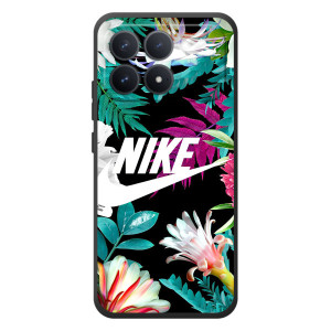 Силіконовый Чохол на Xiaomi Poco F8 Pro з картинкою НАЙК – Квітковий Nike