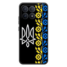 Силиконовый Чехол на Xiaomi Poco F8 Pro (Герб и вышыванка)