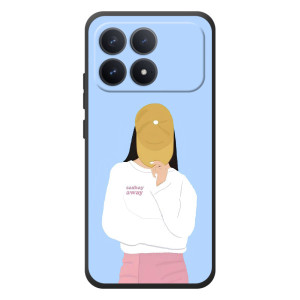 Силіконовый Чохол на Xiaomi Poco F8 Pro з картинкой Модных девушек (Жовта кепка)
