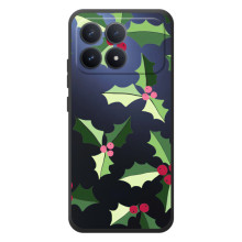 Зимні Чохли для Шіаомі Поко Ф8 Про - прозорий фон (Різдвяний фон)