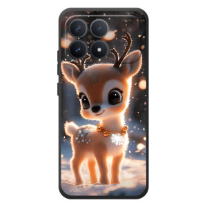 Яркий чехол для Xiaomi Poco F8 Pro с Зимними Оленятами