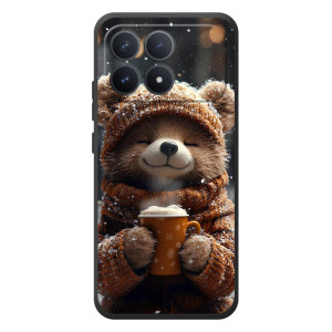 Друкований чохол 'Звірята з кавою' для Xiaomi Poco F8 Pro – Мішка з кавою
