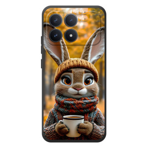 Друкований чохол 'Звірята з кавою' для Xiaomi Poco F8 Pro – Зайчик з кавою