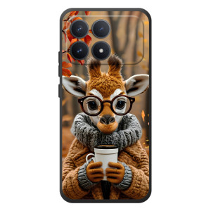 Друкований чохол 'Звірята з кавою' для Xiaomi Poco F8 Pro – Жираф з кавою