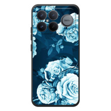 Чехлы (ART) Цветы на Xiaomi Poco F8 Ultra (VPrint) (Голубые Бутоны)