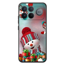 Чохли на Новий Рік Xiaomi Poco F8 Ultra (Сніговик в шапці)