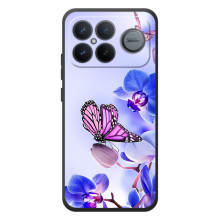 Чехлы с Цветами для Xiaomi Poco F8 Ultra (VPrint) (Бабочка на цветочке)