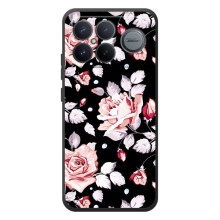Чехлы с Цветами для Xiaomi Poco F8 Ultra (VPrint) (Цветочки на черном)