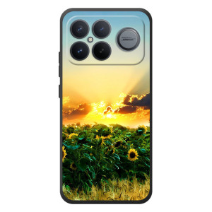 Чехлы с картинкой Подсолнухов для Xiaomi Poco F8 Альфа – Закат Солнца