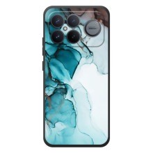 Чехол для :Xiaomi Поко F8 Ультра - с принтом (Дизайнерские) (AlphaPrint) – Бирюзовый мрамор