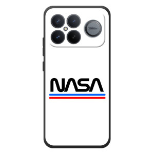 Силіконовый бампер з принтом "Наса" на Xiaomi Poco F8 Ultra – NASA на білому тлі