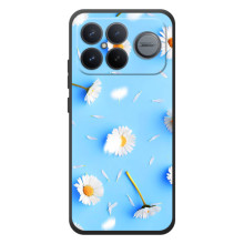 Чохол з Квітами для Xiaomi Poco F8 Ultra (ромашки на блакитному)