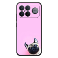 Бампер для Xiaomi Poco F8 Ultra з картинкою "Песики" (Собака на рожевому)