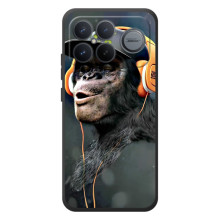 Чехол с Обезьянами Xiaomi Poco F8 Ultra - (AlphaPrint) – В наушниках