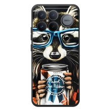 Чехол с принтом для :Xiaomi Поко F8 Ультра - (Прикольные) (AlphaPrint) (Енот с банкой)