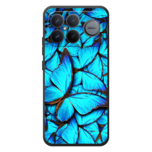 Чехол с принтом для :Xiaomi Поко F8 Ультра - (Прикольные) (AlphaPrint) (Синие бабочки)