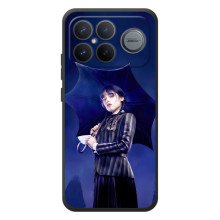 Чехлы Венсдей на Xiaomi Poco F8 Ultra Уэнсдей (AlphaPrint) – Уэнздей с зонтом