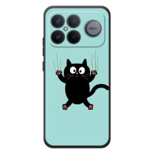 Чехол с милыми котиками на xaomi poco f8 ultra – Черный кот