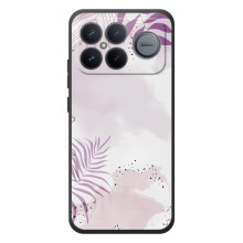 Чехол с цветочным принтом на :Xiaomi Поко F8 Ультра (Фиолетовые листья)