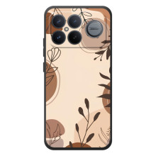 Чехол с цветочным принтом на :Xiaomi Поко F8 Ультра (Коричневые цветы)