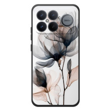 Чехол с цветочным принтом на :Xiaomi Поко F8 Ультра (Цветы на белом)