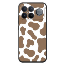 Чехол с принтом коровы на :Xiaomi Поко F8 Ультра (Коричневый принт)