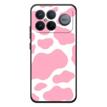 Чехол с принтом коровы на :Xiaomi Поко F8 Ультра (Розовый принт)