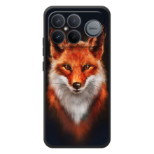 Чехол с принтом лисички на xaomi poco f8 ultra – Лиса на черном