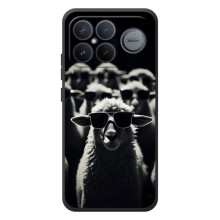 Чехол с принтом стильные животные для :Xiaomi Поко F8 Ультра (Овечка в очках)