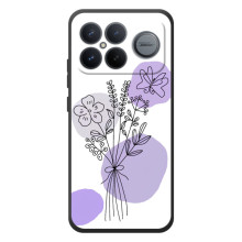 Силиконовый чехол с принтом в цветах на Xiaomi Poco F8 Ultra (Фиолетовый букет)