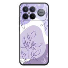 Силиконовый чехол с принтом в цветах на Xiaomi Poco F8 Ultra (Фиолетовый дизайн)