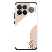 Силиконовый чехол с принтом в цветах на Xiaomi Poco F8 Ultra (Нюдовый дизайн)