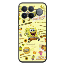 Силіконовий чохол Спанч Боб на ШІаомі Поко F8 Ьlтра (Спанч Боб біжить)