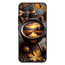 Чехол с уникальным дизайном «Осень с кофе» для Xiaomi Poco F8 Ultra – Тёмный кофе
