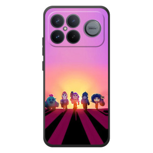 Силіконовый Чохол на Xiaomi Poco F8 Ultra з картинкою Brawl Stars – Персонажі на заході сонця