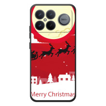 Рождественские Чехлы для Xiaomi Poco F8 Ultra (VPrint) (Санта с оленями)