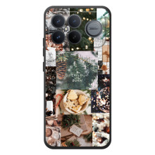 Рождественские, Праздничные Чехлы для :Xiaomi Поко F8 Ультра – Рождественский коллаж