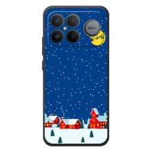 Силіконовий бампер на різдво для Xiaomi Poco F8 Ultra – Місто в снігу